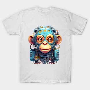 Cartoon monkey robot. T-Shirt, Sticker. T-Shirt